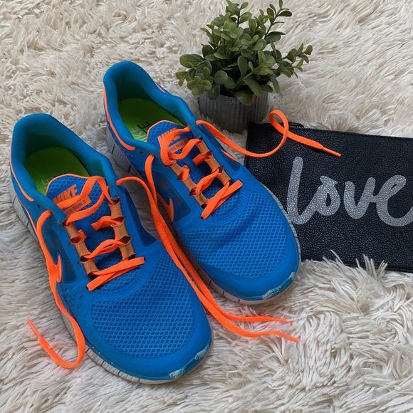 Nike Shoes - 🎉HP🎉 Nike Free Run 3  Running Shoes 💗 Blue & Orange